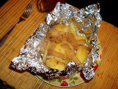 Печеная картошка с беконом